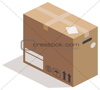 Carton box, side view