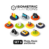 Isometric flat icons set 6