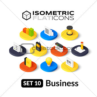 Isometric flat icons set 10