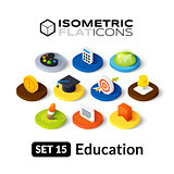 Isometric flat icons set 15
