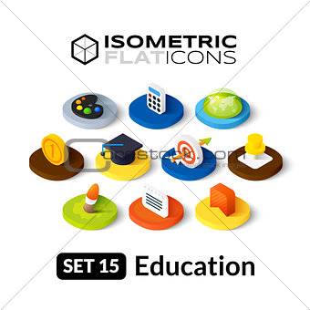 Isometric flat icons set 15