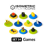 Isometric flat icons set 14