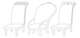 Chairs set, contour