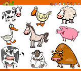 farm animals cartoon set