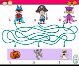 paths puzzle task for kids