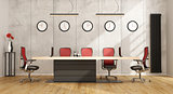 Minimalist boardroom with modern furniture