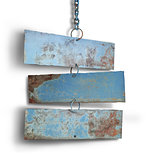 Tree iron plate hang on chains.