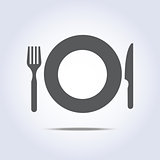 Fork plate knife icon