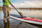 stand up paddleboard on lake