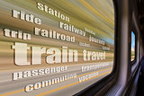 train travel word cloud