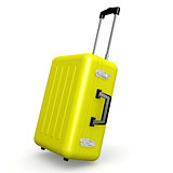 Yellow luggage in angle position