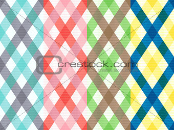 Rhombus seamless pattern with motley stripes