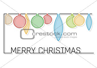 christmas card with shaded balls