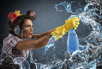 Housewife cleaning spray