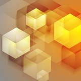 Bright tech geometric background with cubes