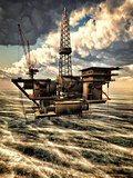 Oil rig at sea