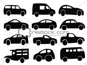car silhouette collage set