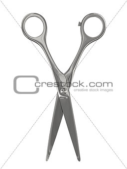Open scissors disposed by vertical