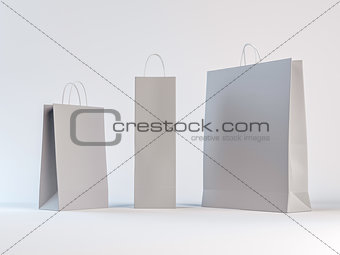 Paper Bags on white background - mock up