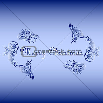 floral ornament with Merry Christmas text