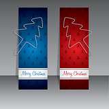 Christmas shopping labels with binder clip christmas trees