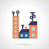 Colored houses flat vector icon