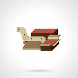 Packaging chocolates machine flat vector icon