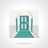 Entrance with arch flat vector icon