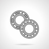 Two bearings flat line vector icon