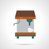 Espresso coffee machine flat vector icon. 