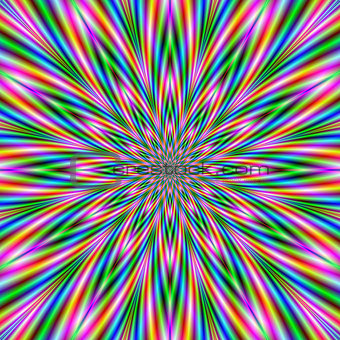 Exploding Star in Pink and Green