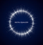 Abstract white round music equalizer