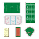 Set of sport fields, vector illustration.