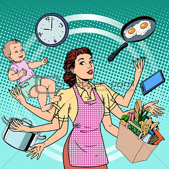 Housewife work time family success woman