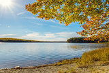 Kejimkujik lake in fall from Jeremy Bay Campground
