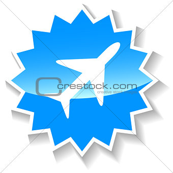 Plane blue icon