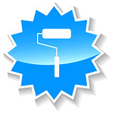 Roller blue icon