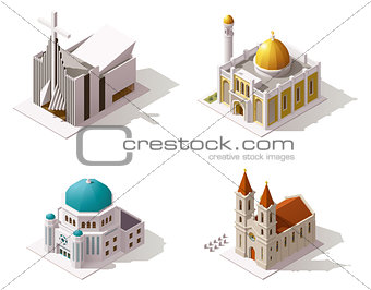 Vector isometric places of worship