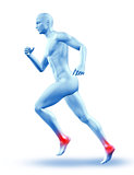 3D male figure running