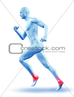 3D male figure running