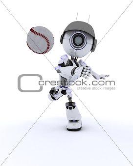 Robot playing baseball