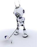 Robot playing golf