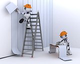 Robot hanging wallpaper