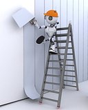Robot hanging wallpaper