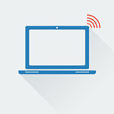 icon of laptop with wifi