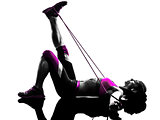 woman fitness resistance bands silhouette