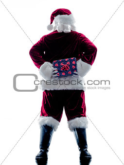 santa claus giving gifts isolated