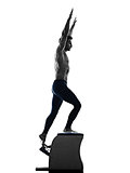 man pilates chair exercises fitness isolated