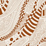 Abstract zentangle doodle waves seamless pattern.
