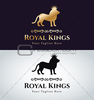Royal logo vector lion silhouette
